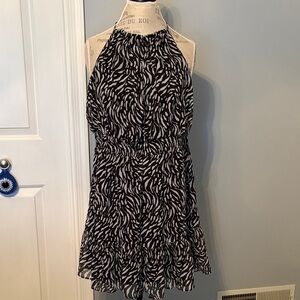 Nine West Black and White Halter Mini Dress